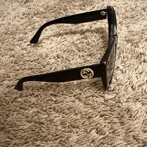 Gucci Black Shades with Gold Emblem
